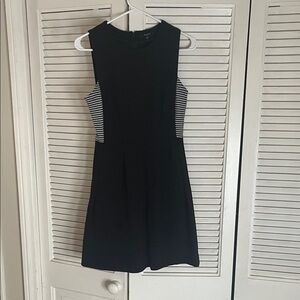 Madewell Black Mini Dress with Striped Accents